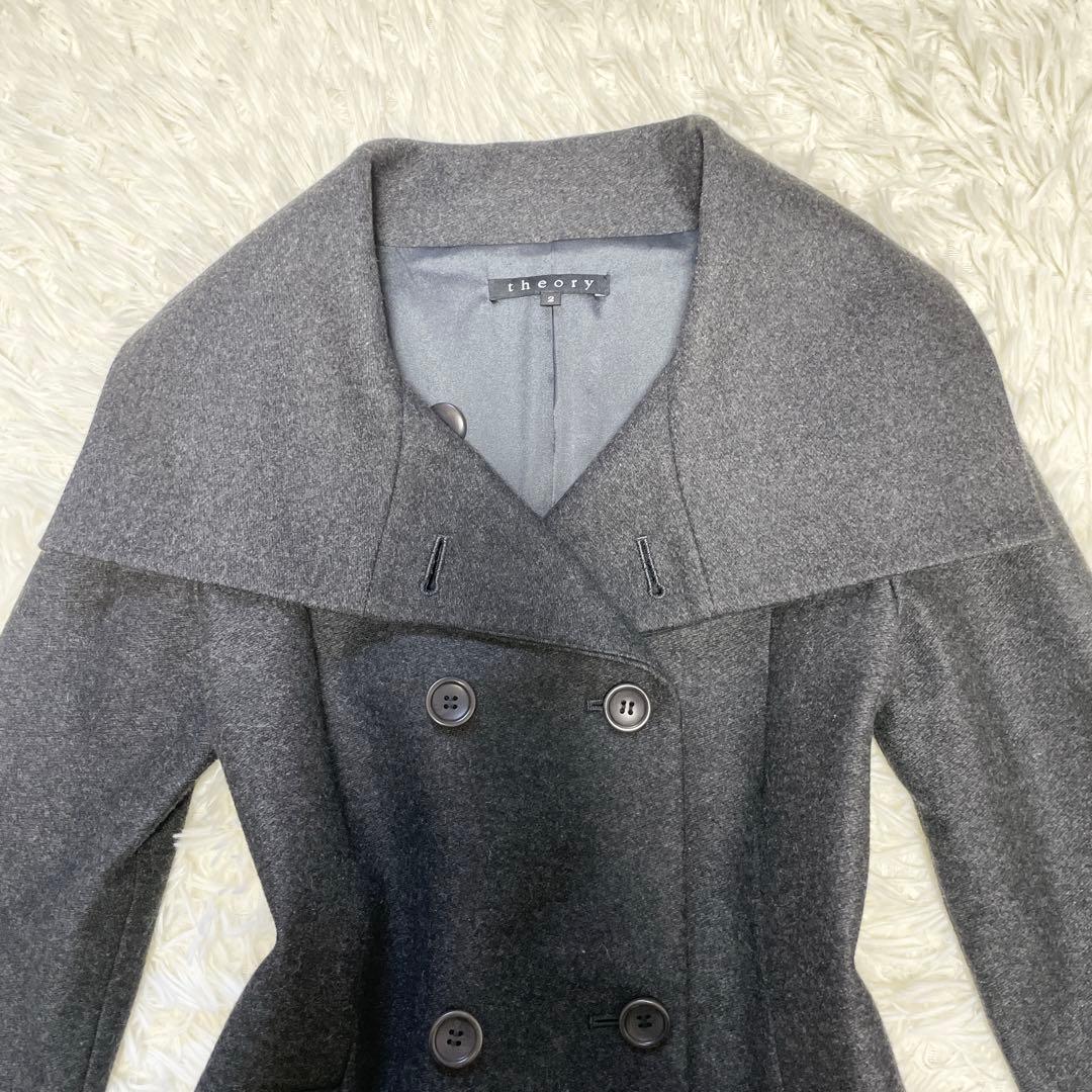 131【極美品】希少 theory セオリー コート ダブル ウール混
