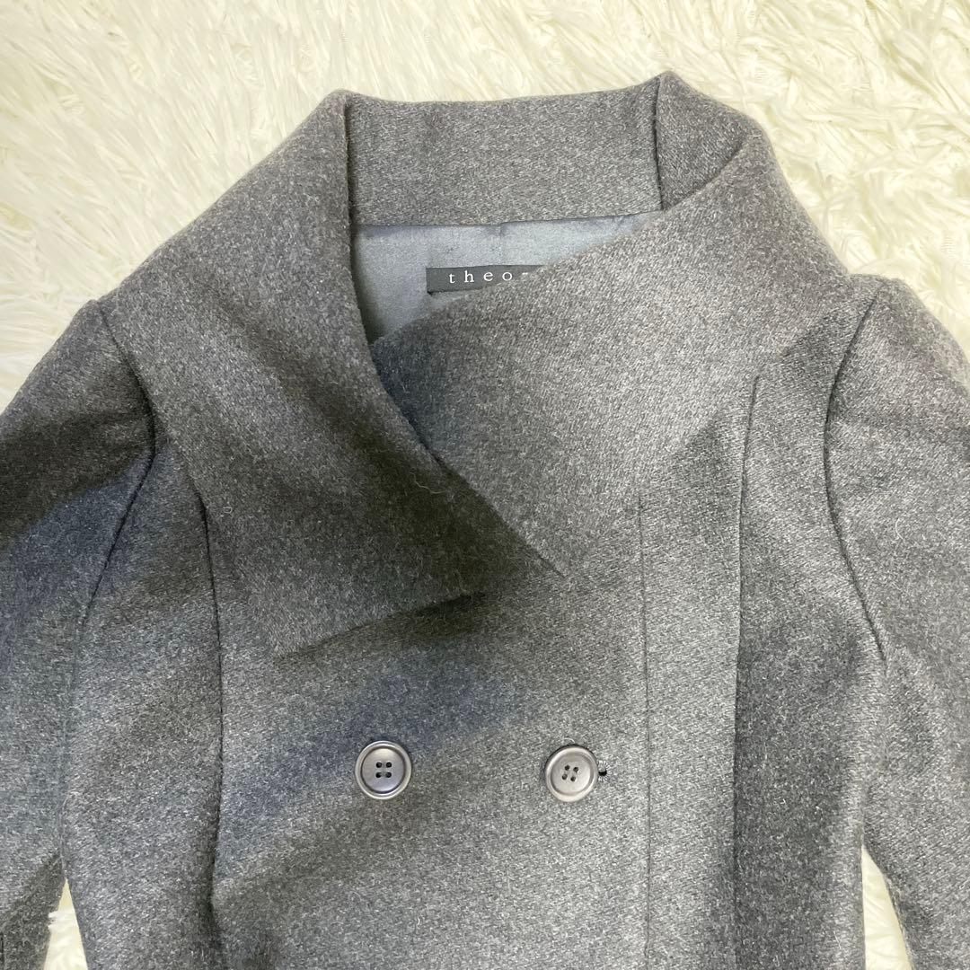 131【極美品】希少 theory セオリー コート ダブル ウール混