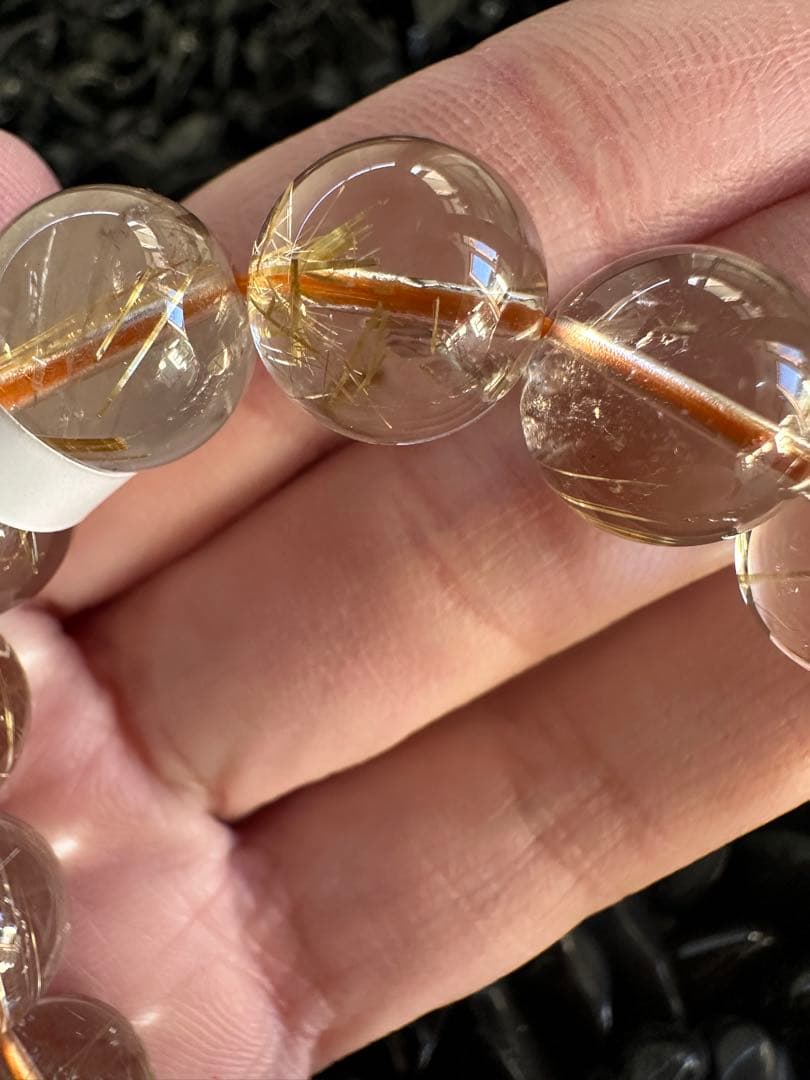 ルチルクォーツ ブレスレット 12mm玉 17cm 天然石