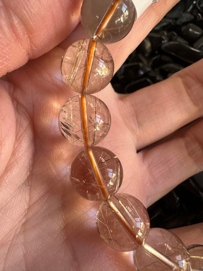 ルチルクォーツ ブレスレット 12mm玉 17cm 天然石