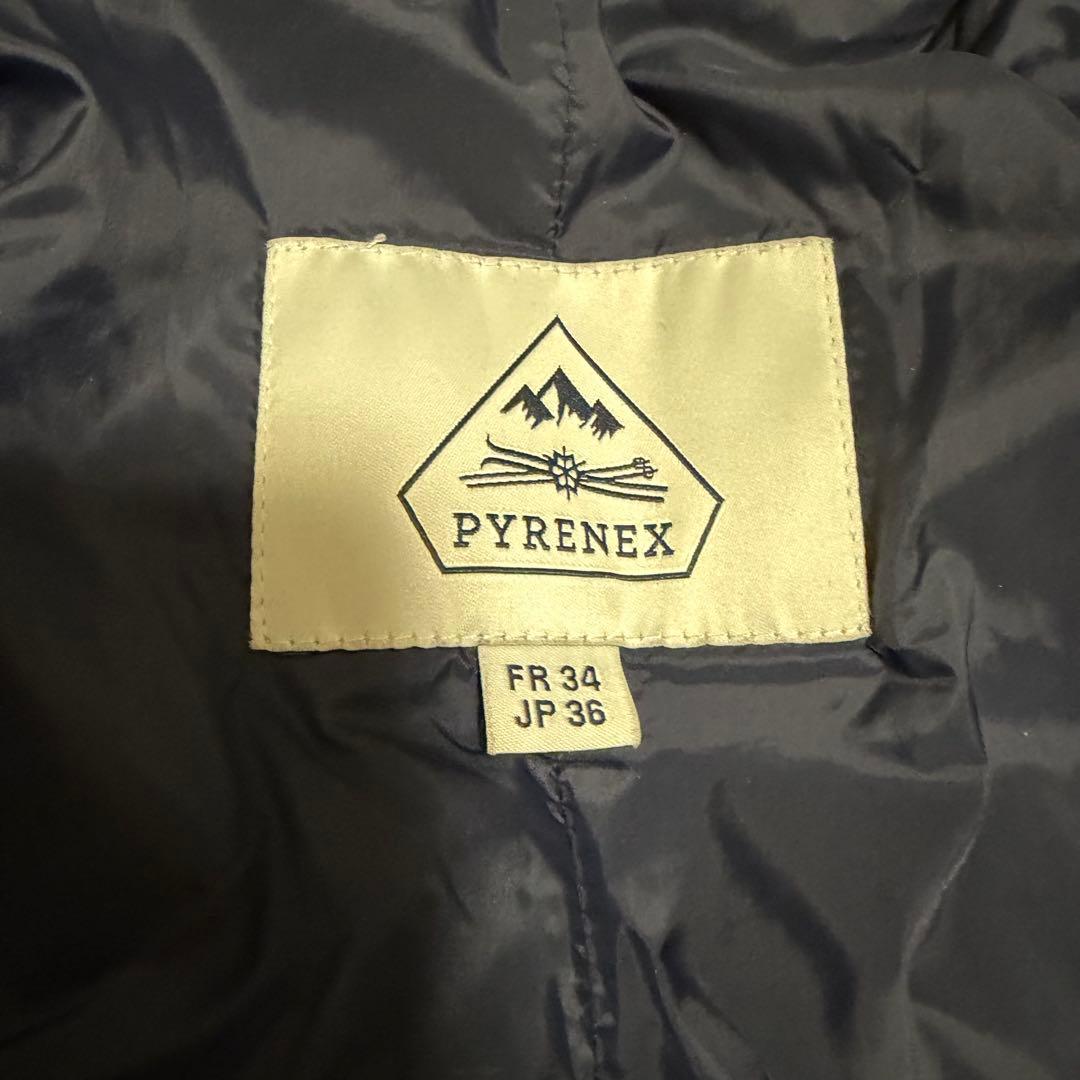 近年極美品　ピレネックス　グルノーブル　ダウンコート　ファー着脱可能　ネイビー
