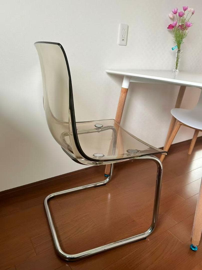 2脚 クリアチェア 琥珀 トーネットチェア風 透明 アクリル