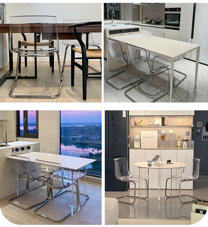 2脚 クリアチェア 琥珀 トーネットチェア風 透明 アクリル