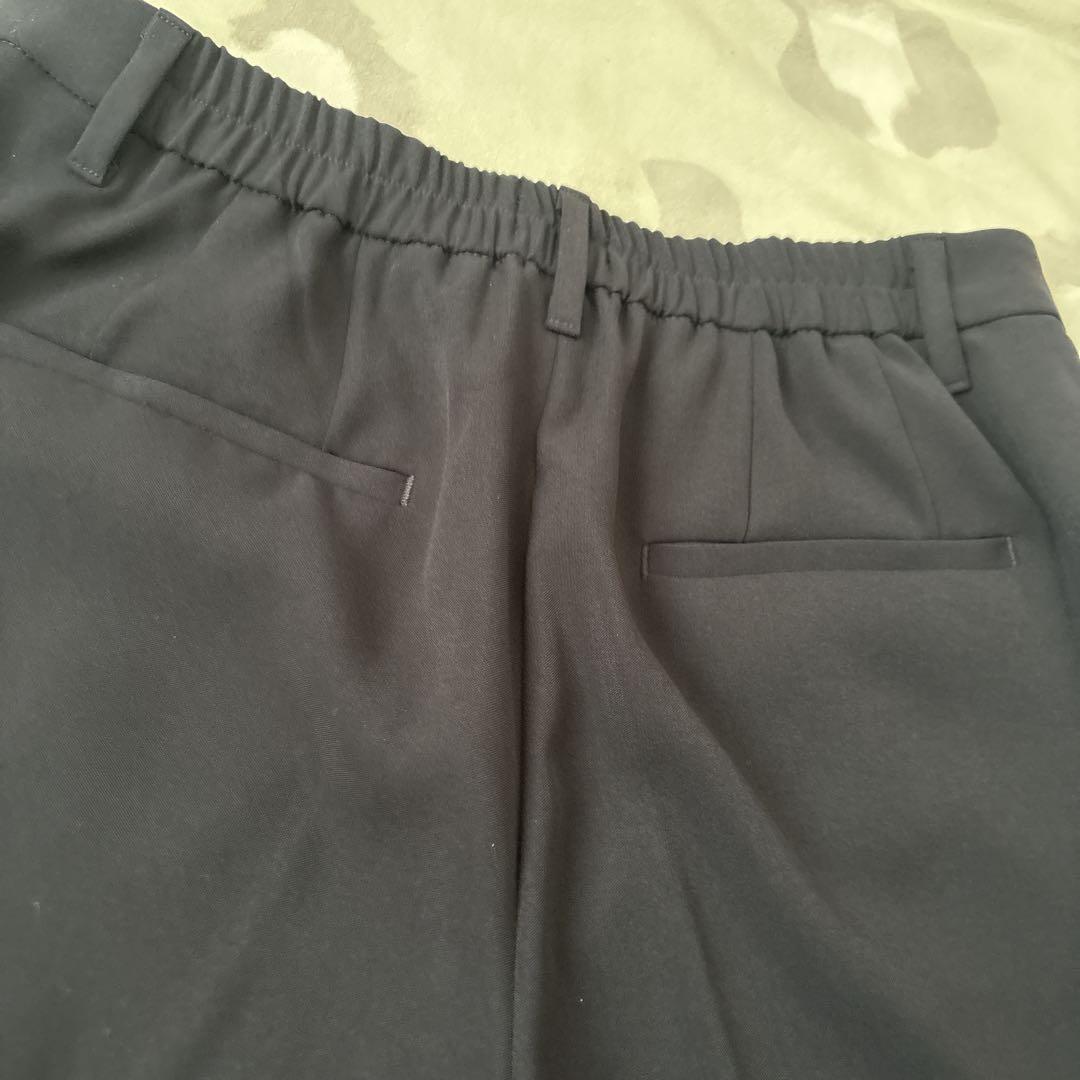 プラステ　パンツスーツ　大きいサイズ　ネイビー　ノーカラー　セットアップ