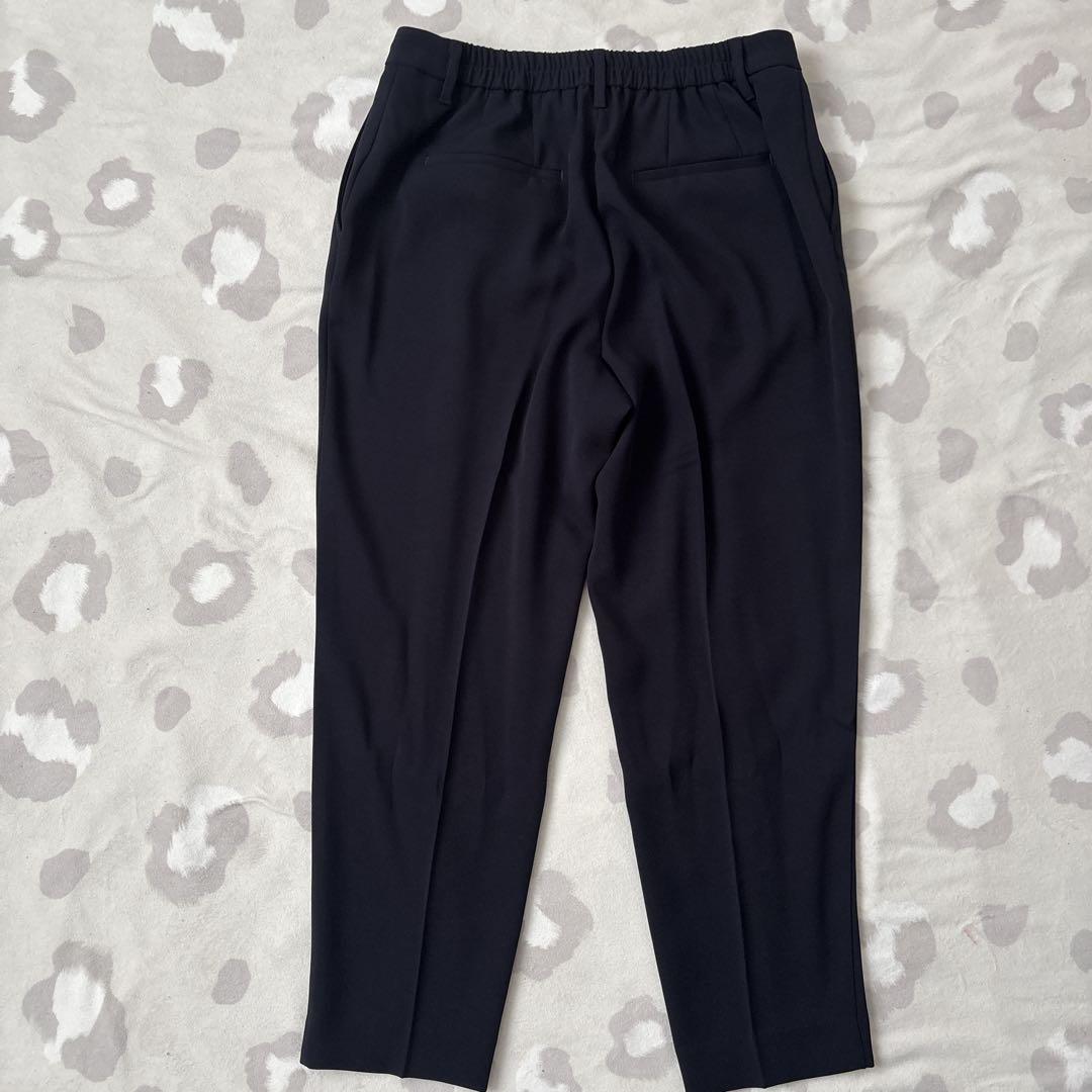 プラステ　パンツスーツ　大きいサイズ　ネイビー　ノーカラー　セットアップ