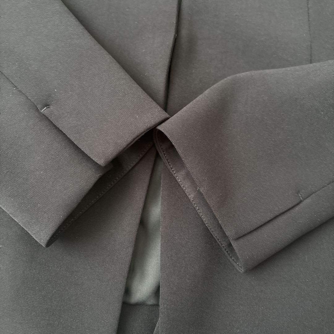 プラステ　パンツスーツ　大きいサイズ　ネイビー　ノーカラー　セットアップ