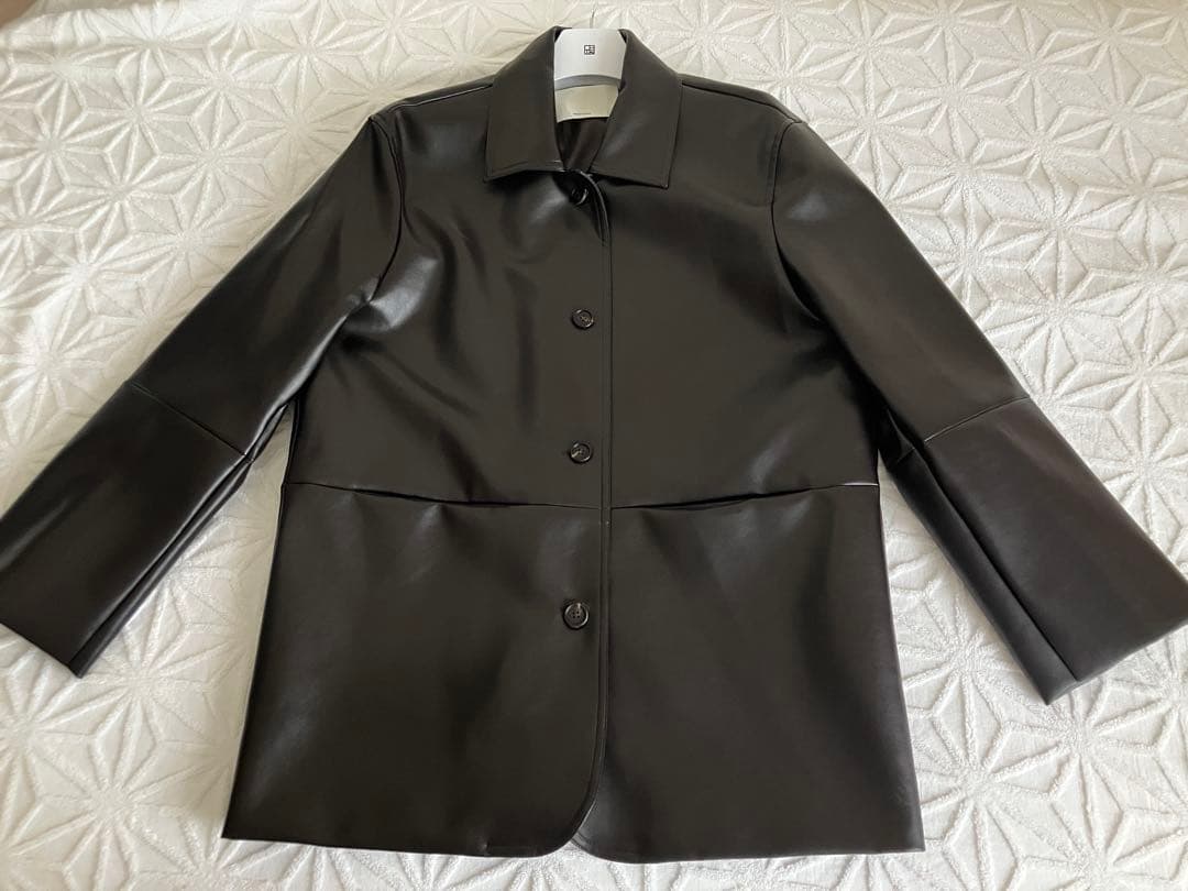 【新品】ohotoro レザージャケット　ダークブラウン