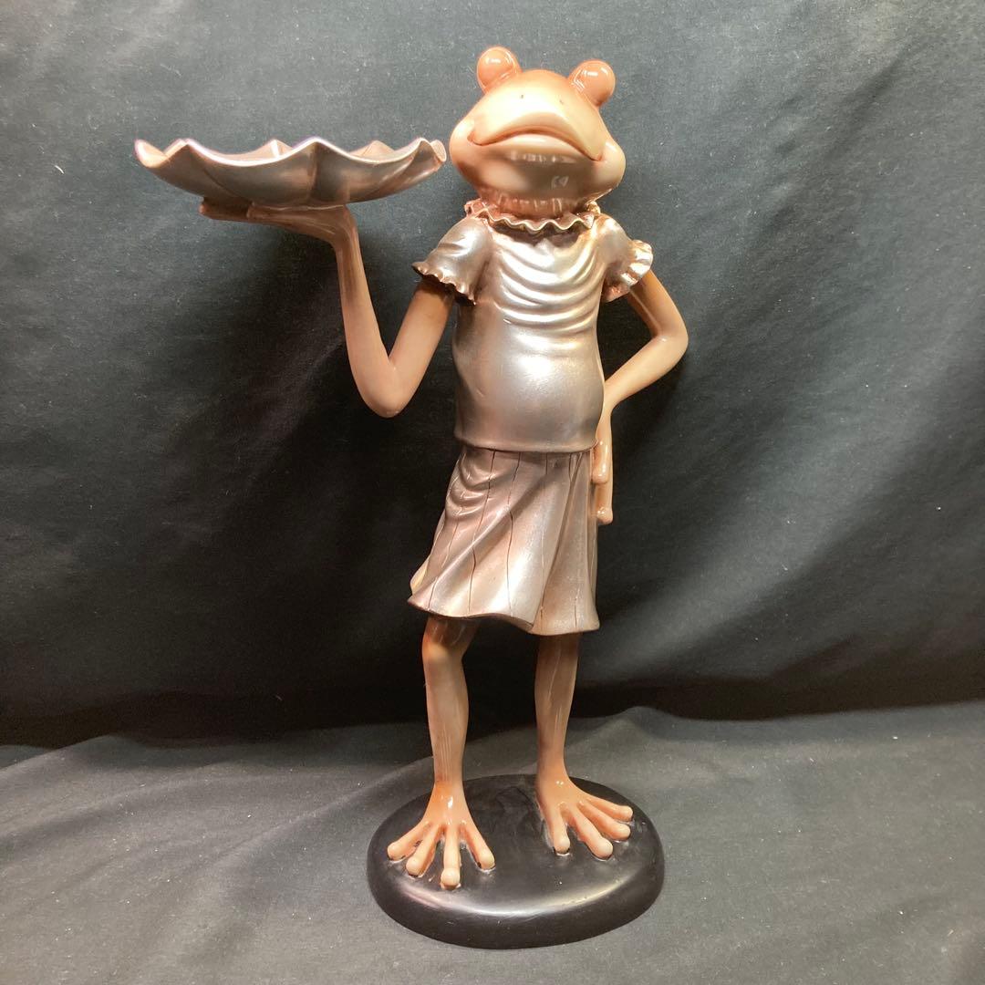 【美品】ペアカエル 置物 小物置き インテリア飾り 樹脂製