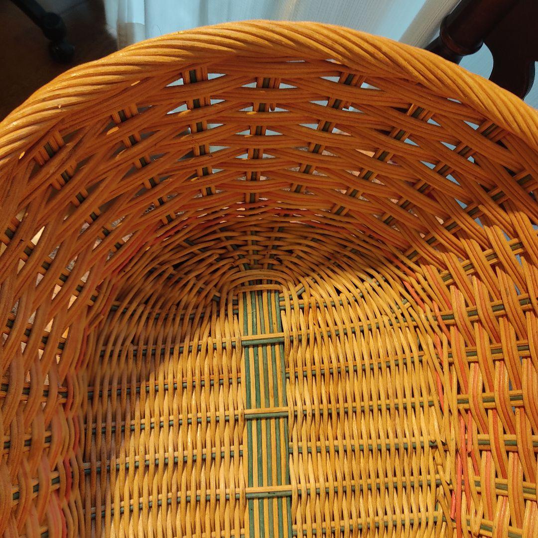 アンティーク　バスケット　楕円　オーバル　籐　　ラタン