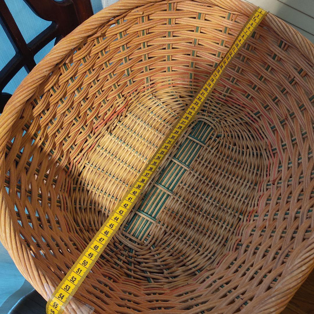 アンティーク　バスケット　楕円　オーバル　籐　　ラタン