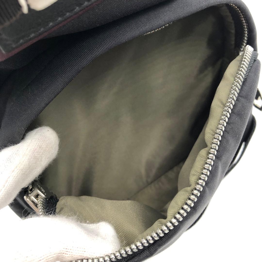 希少 美品 ジバンシー ダウンタウン ボディバッグ ナイロン レザー ブラック