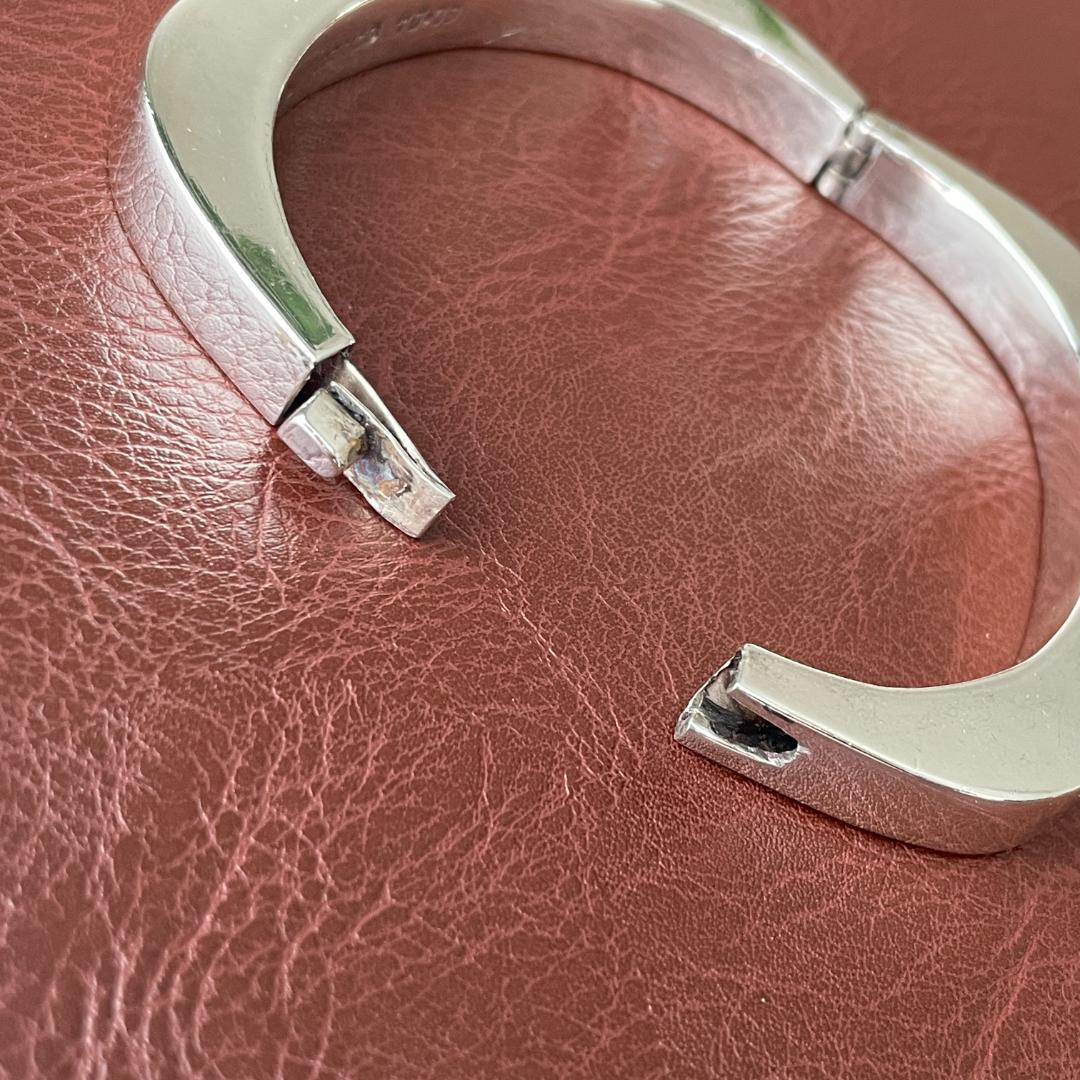 ビンテージ シルバー925 スクエア バングル MEXICO刻印 無骨 存在感