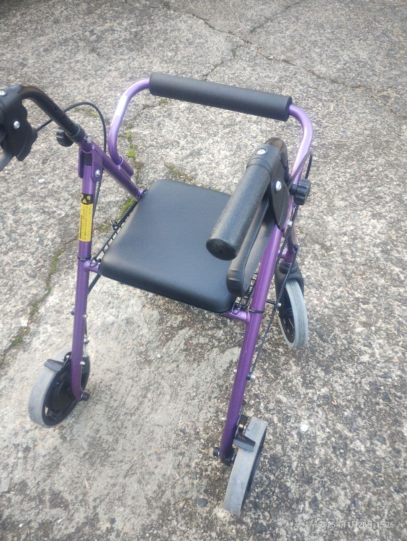 抑速ブレーキ付き歩行器　竹虎 ハッピーミニ パープルメタリック