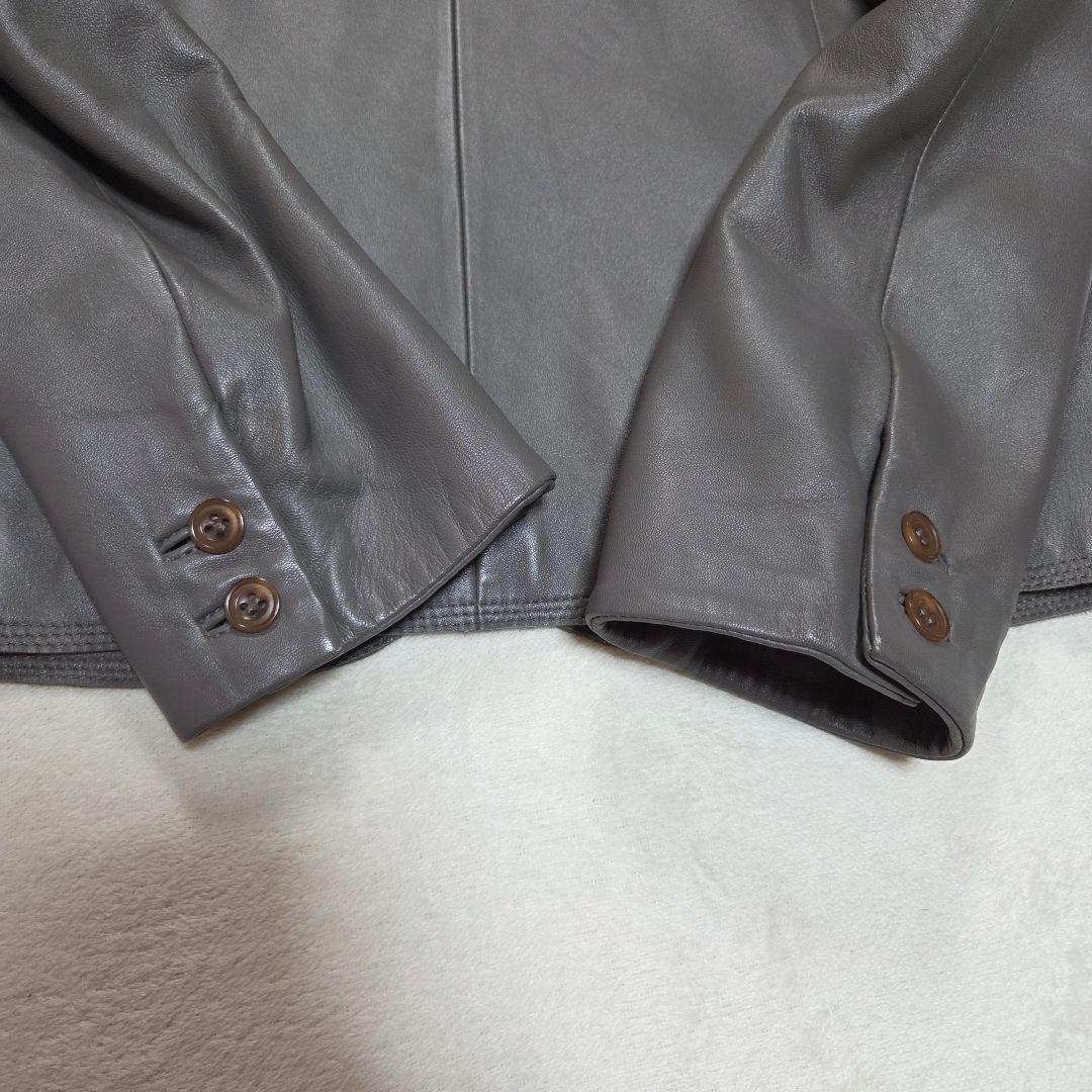 BALMAIN ラムレザーテーラードジャケット 大きいサイズ 羊革 13号