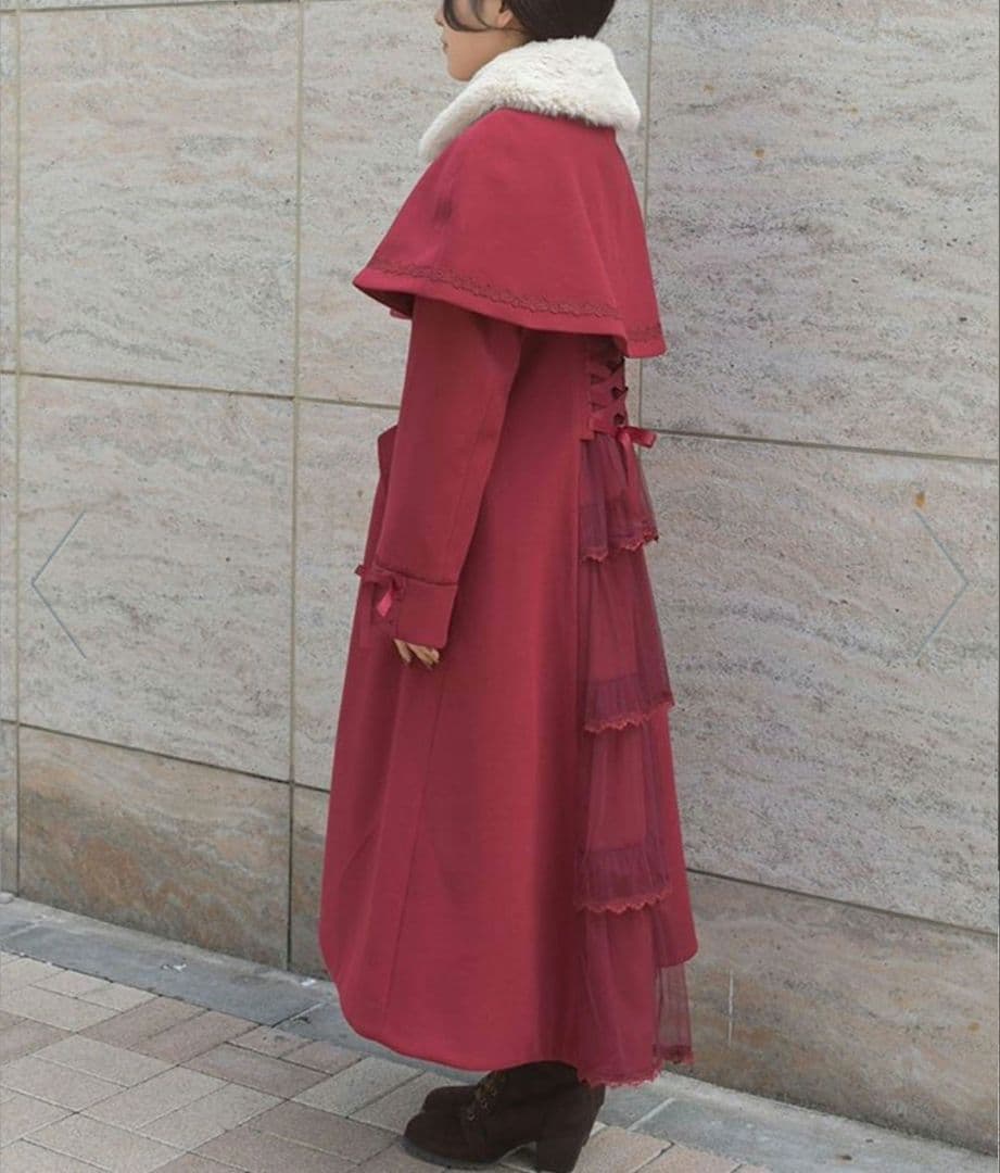 axes femme ケープセットバッスルコート ワインレッド Mサイズ