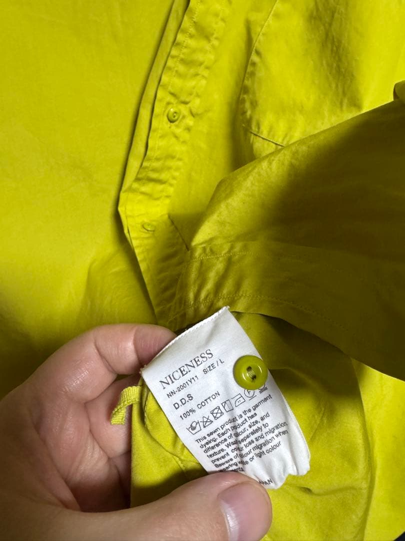 NICENESS ライムイエロー 長袖シャツ　L dds