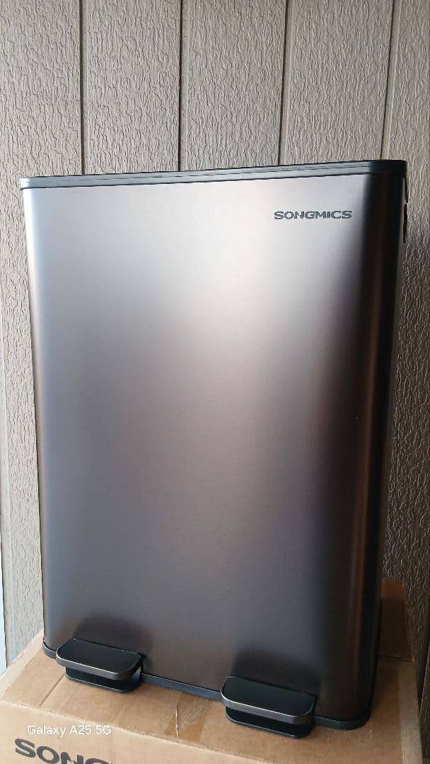 ゴミ箱 分別 2x30L ふた付きダストボックス キッチン用 ペダル式 ブラック