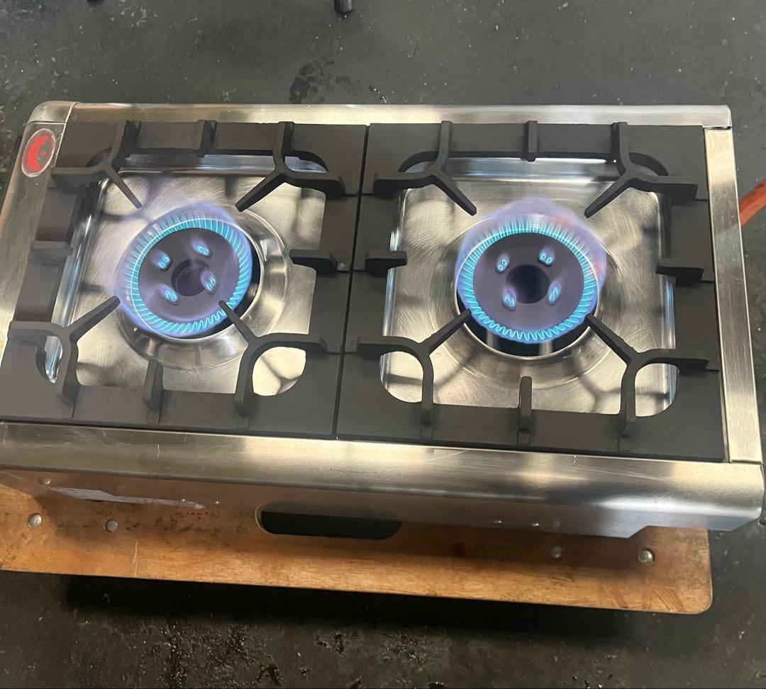 マルゼン業務用卓二2口ガスコンロ　ガステーブル　プロパンガス用　2023年