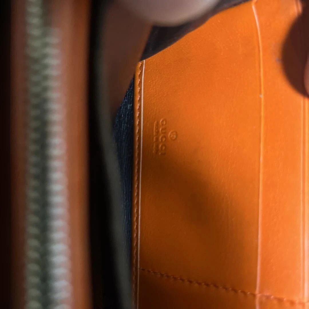 美品！グッチ 長財布 パイソン バンブー チャーム タッセル オレンジ