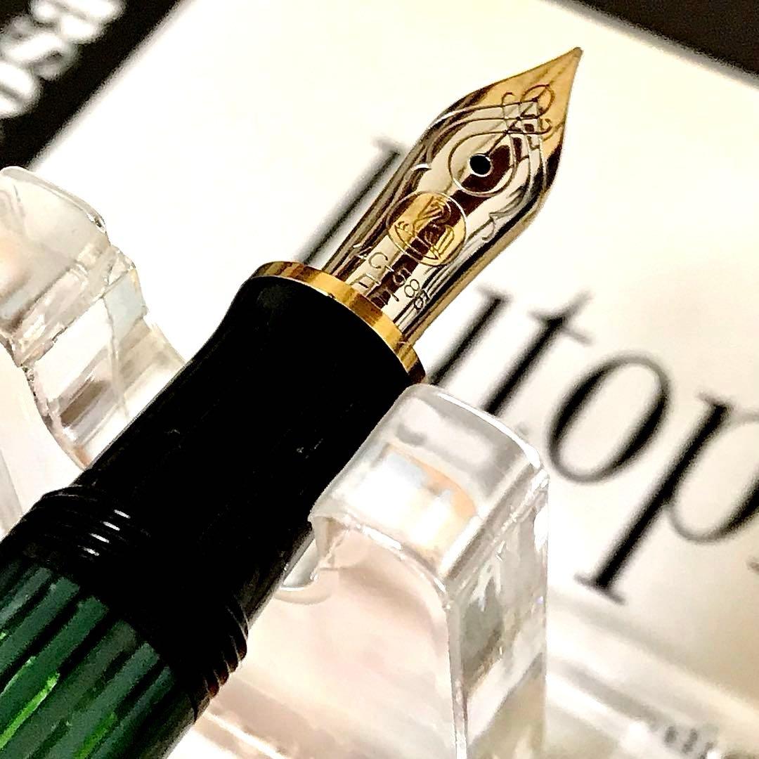 ☆お勧め☆美しいペリカン万年筆スーベレーンM400グリーン縞(EF)☆極上美品