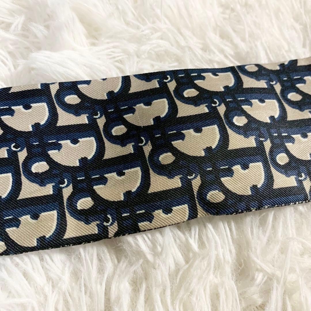 クリスチャンディオール　トロッター　ミッツァ　リボンスカーフ　オブリーク　シルク