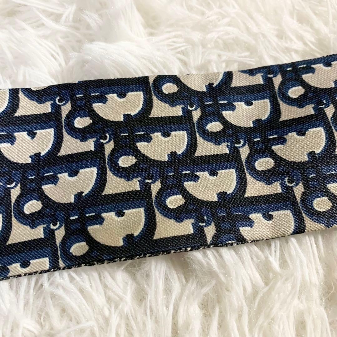 クリスチャンディオール　トロッター　ミッツァ　リボンスカーフ　オブリーク　シルク