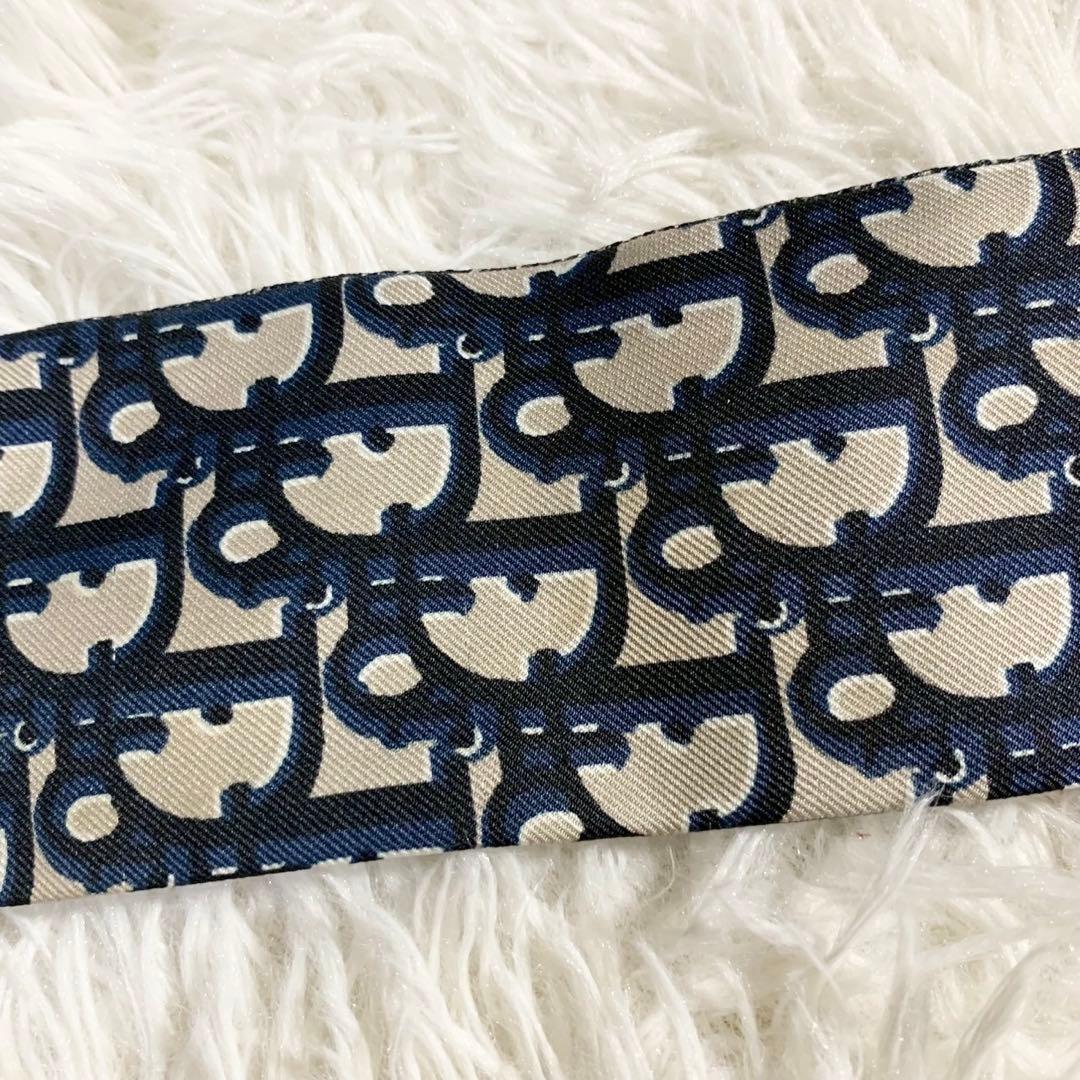 クリスチャンディオール　トロッター　ミッツァ　リボンスカーフ　オブリーク　シルク