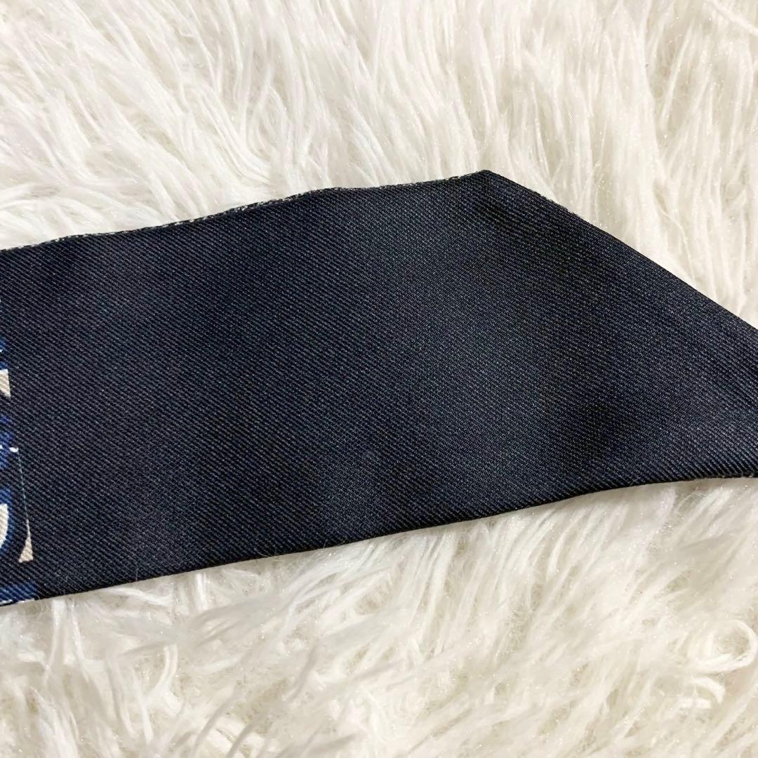 クリスチャンディオール　トロッター　ミッツァ　リボンスカーフ　オブリーク　シルク