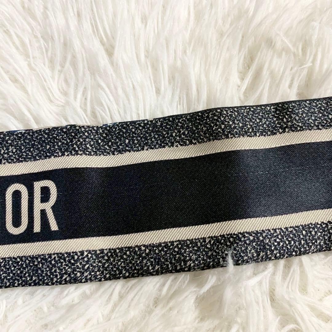 クリスチャンディオール　トロッター　ミッツァ　リボンスカーフ　オブリーク　シルク