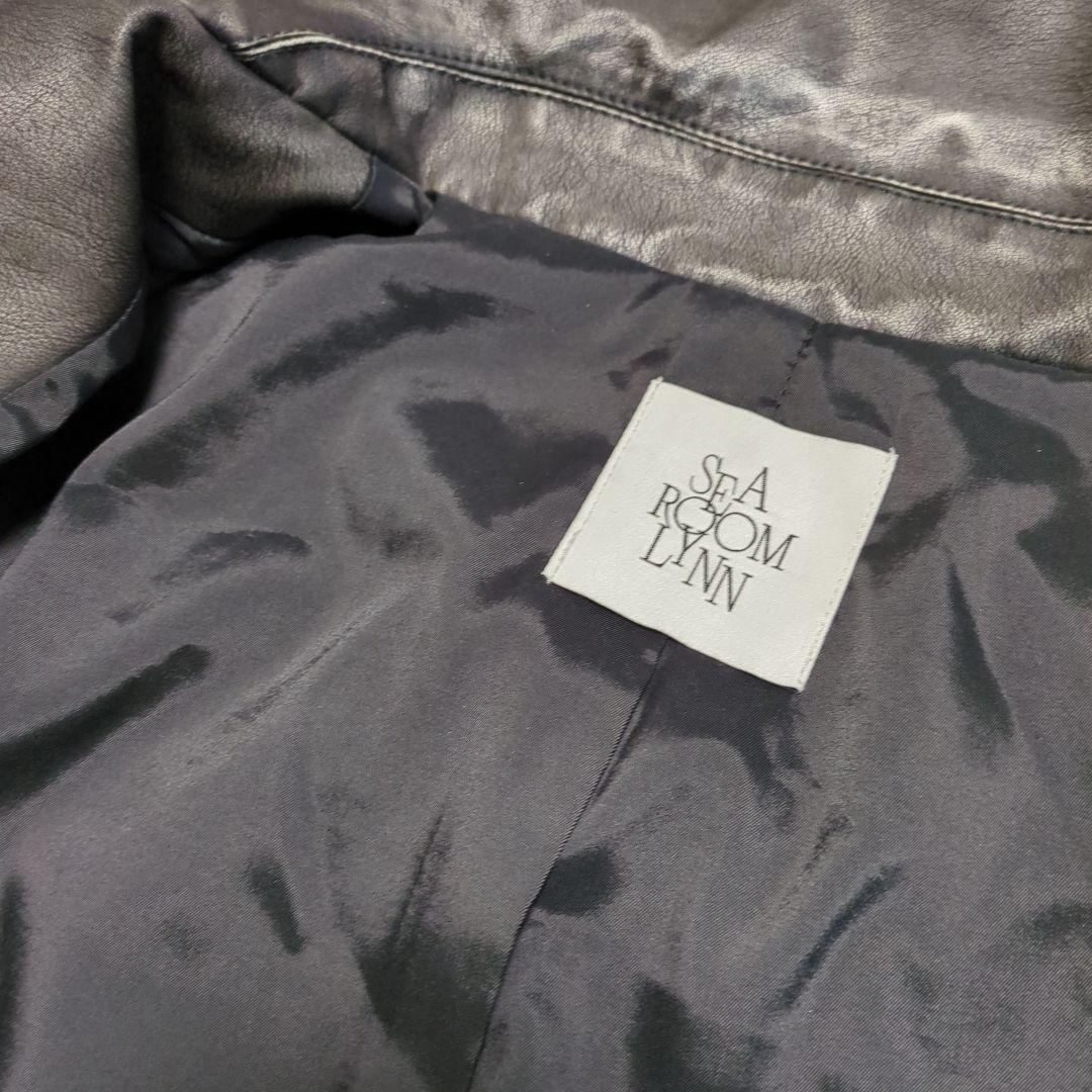 SHAROOM LYNN ショートライダースジャケット　ウォッシュブラック