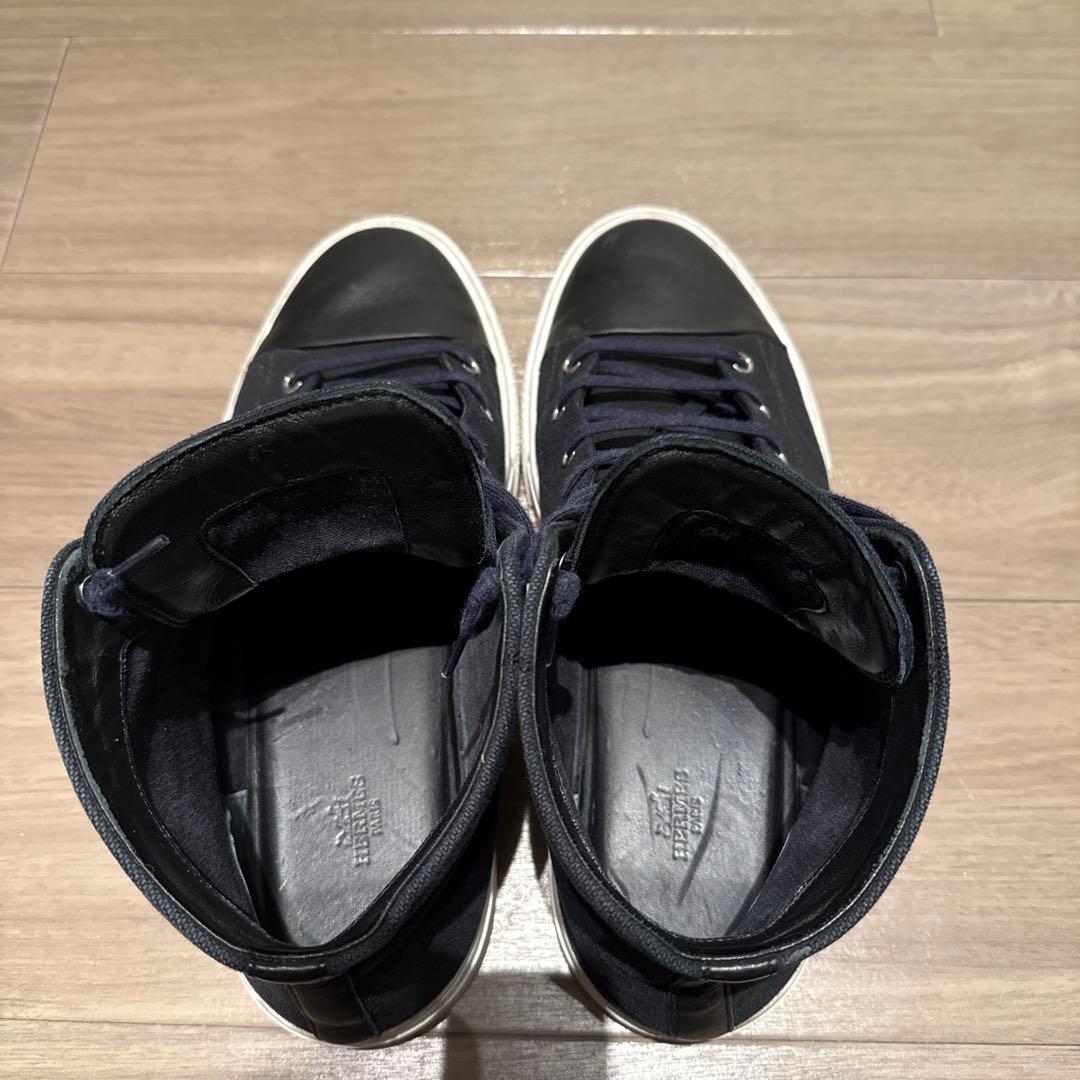 エルメス メンズ ハイカットスニーカー ネイビー 28cm