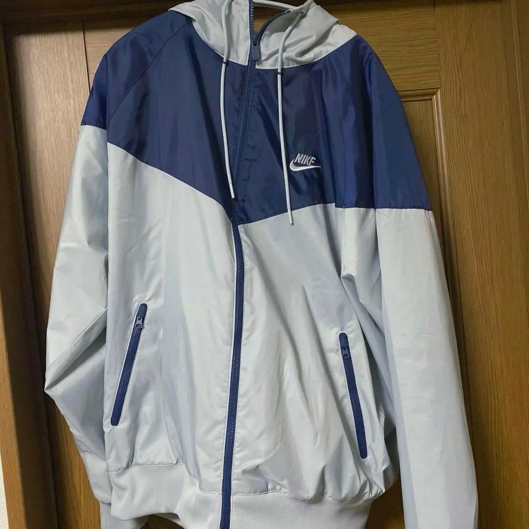 美品NIKE ナイロンジャケット　グレー　ネイビー