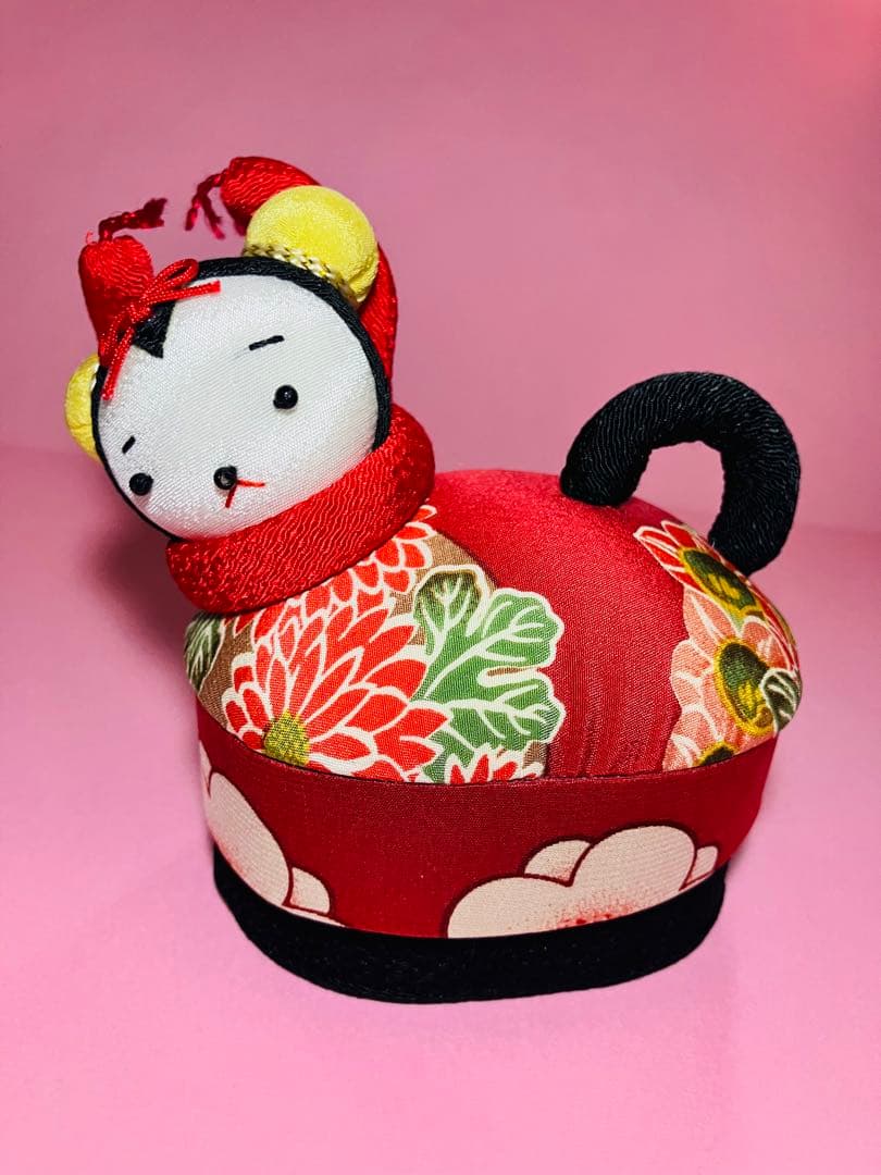 犬筥(いぬばこ) 布ちりめん　手作り　ひな人形男雛女雛セット　超貴重　レトロ