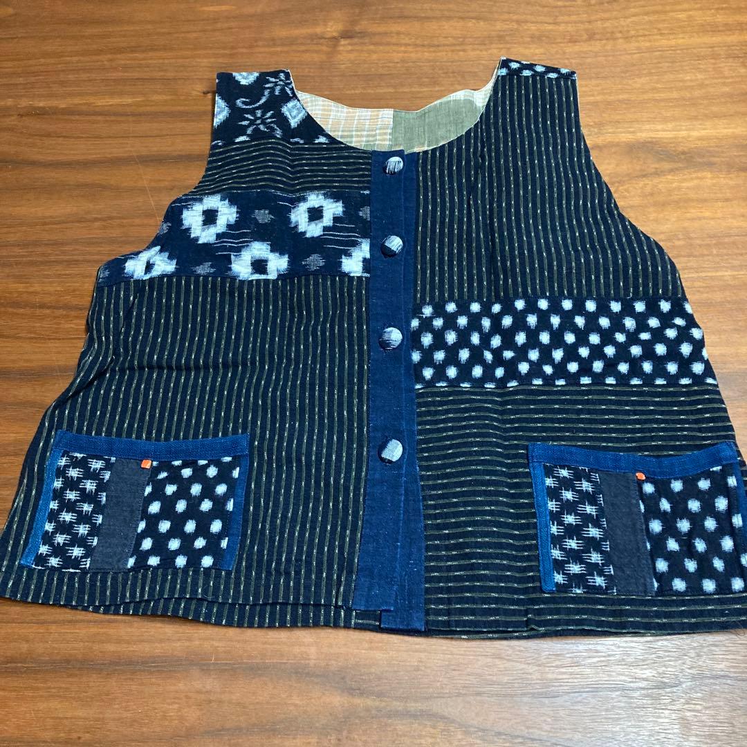 古布ベスト　着物リメイク