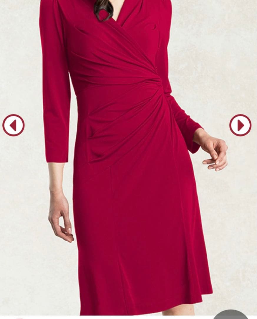 Kay me シルク風ピンクギャザーワンピース　11号　美品　華やかな席に！