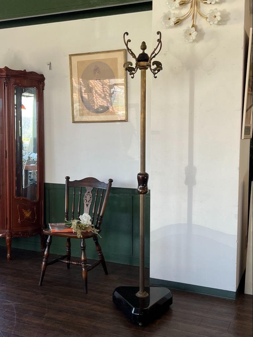 k065r119 アンティーク調コートハンガー/ポールハンガー 帽子掛け 回転