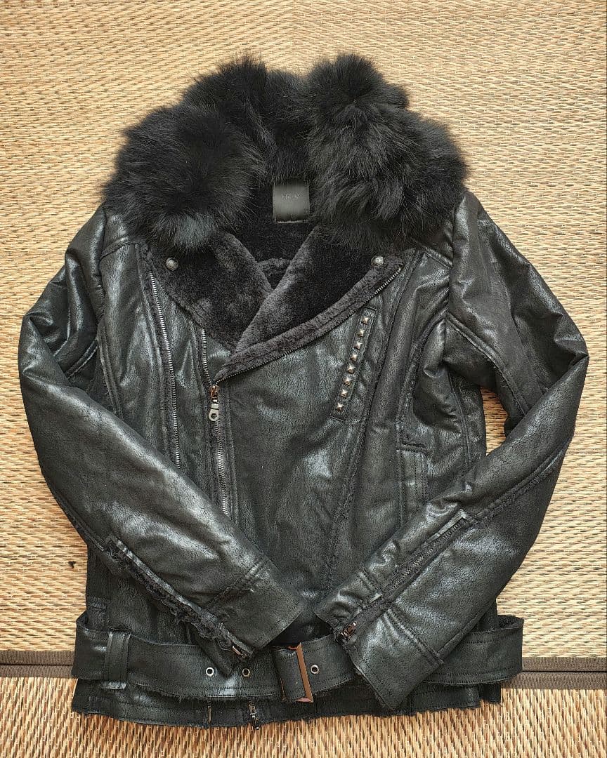 midas　アウター　ジャンパー　ファー　黒　ミダス