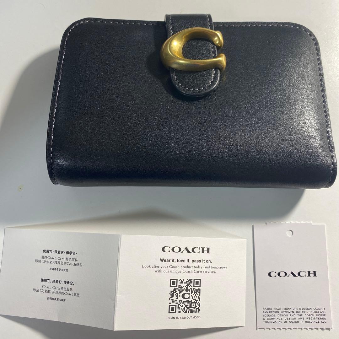 【新品】COACH タビー ウォレット 黒 レザー 二つ折り財布