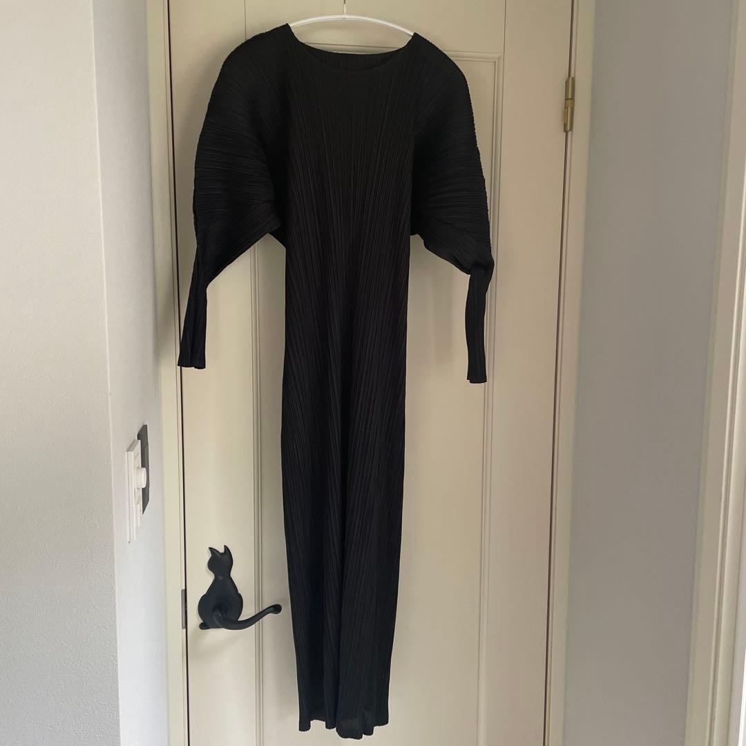 PLEATS PLEASE ブラック ロングドレス