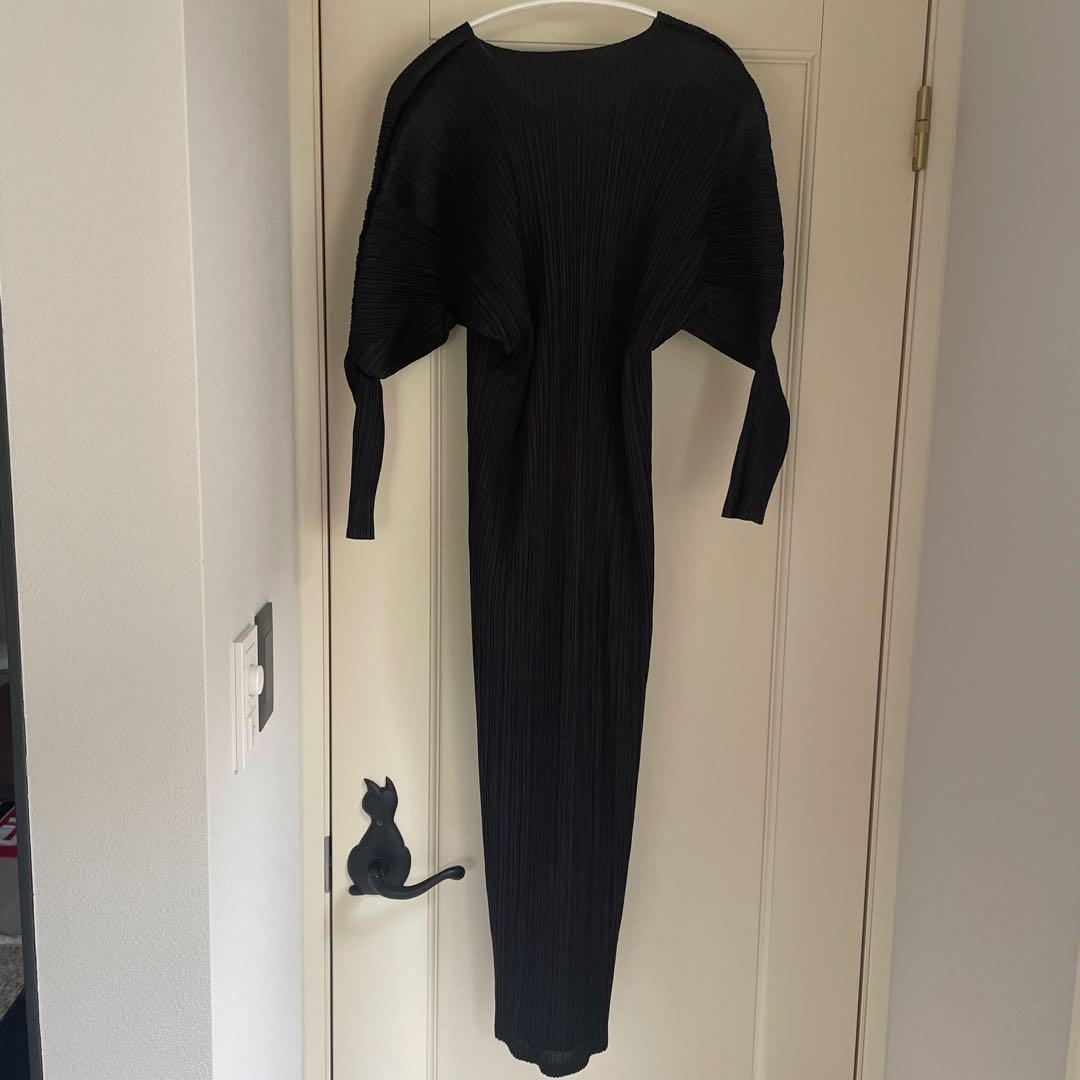 PLEATS PLEASE ブラック ロングドレス