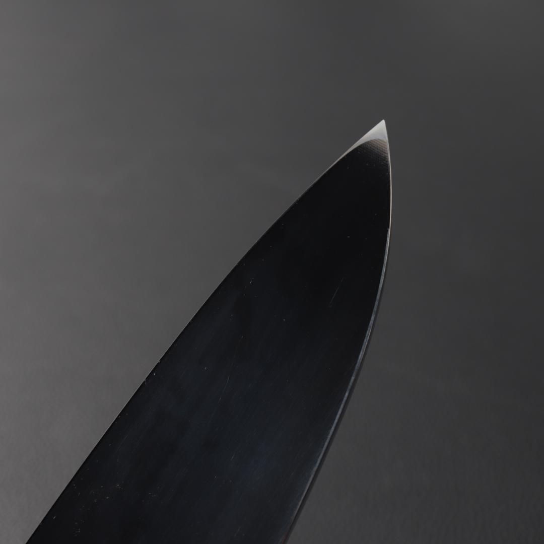 10572 梵静刃物 究極の出刃包丁 尺 刺身包丁 黒檀黒水牛角白三本巻八角柄