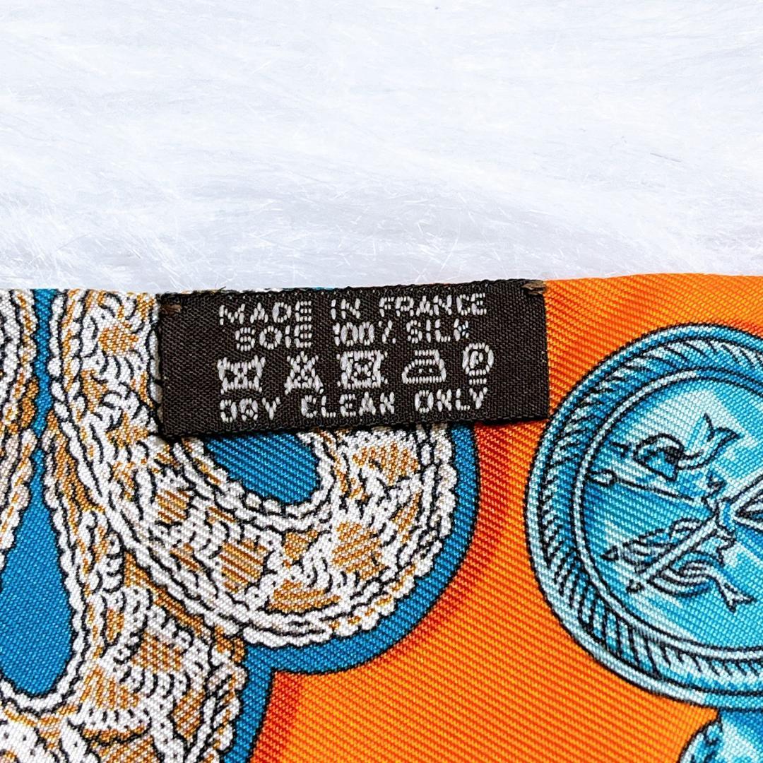 美品　エルメス　ツイリー　シルクスカーフ　ズアヴ　ドラゴン　オレンジ