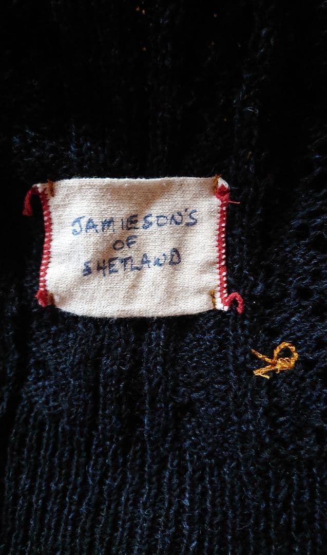 45R☆シェットランドレースニットのボレロカーディガン/インディゴ♪