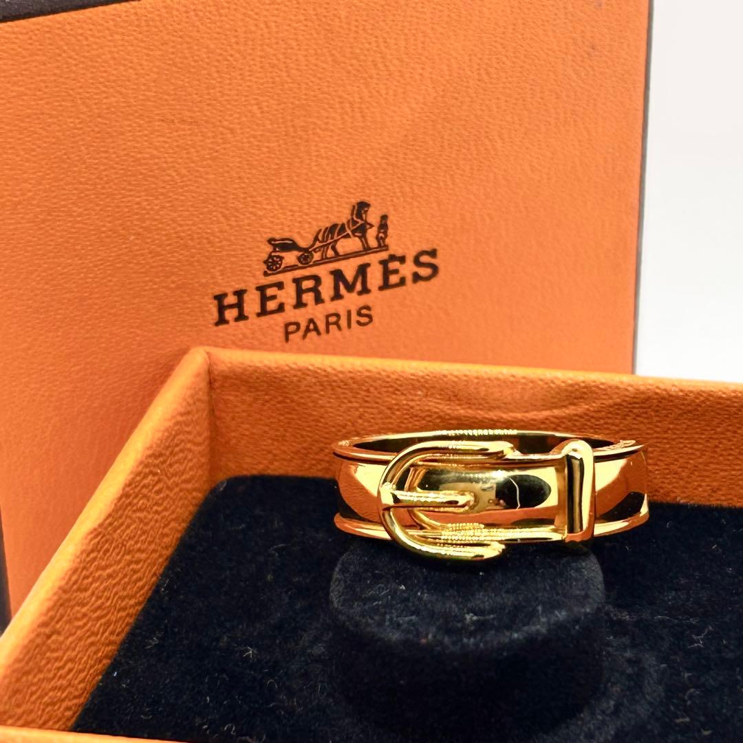 ✨美品✨HERMES エルメス スカーフリング ベルト型 ゴールド 箱付 正規品