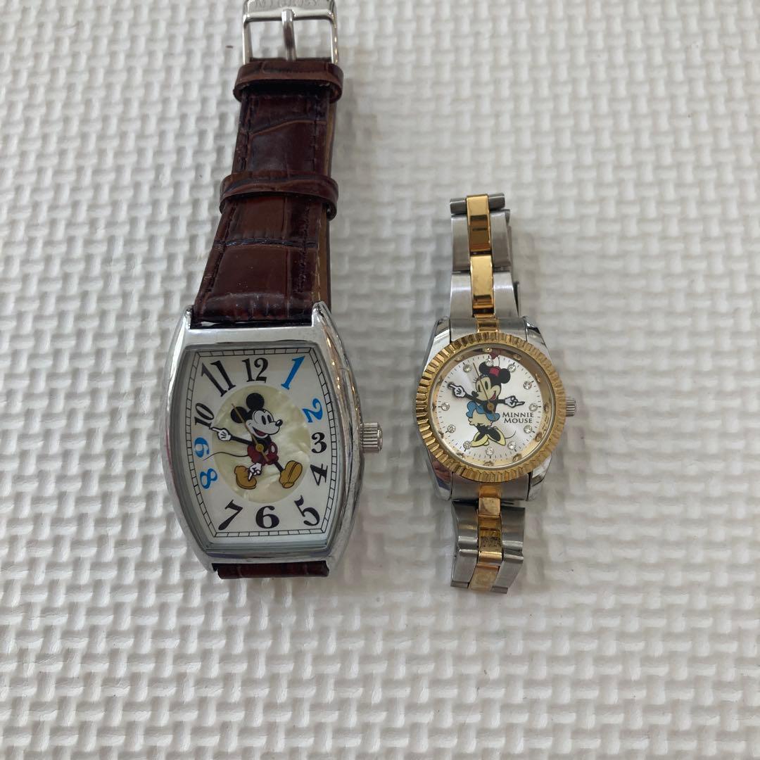 ミッキーマウス、ミニーマウスデザイン 時計 ペアウォッチ　シリアルナンバー付き
