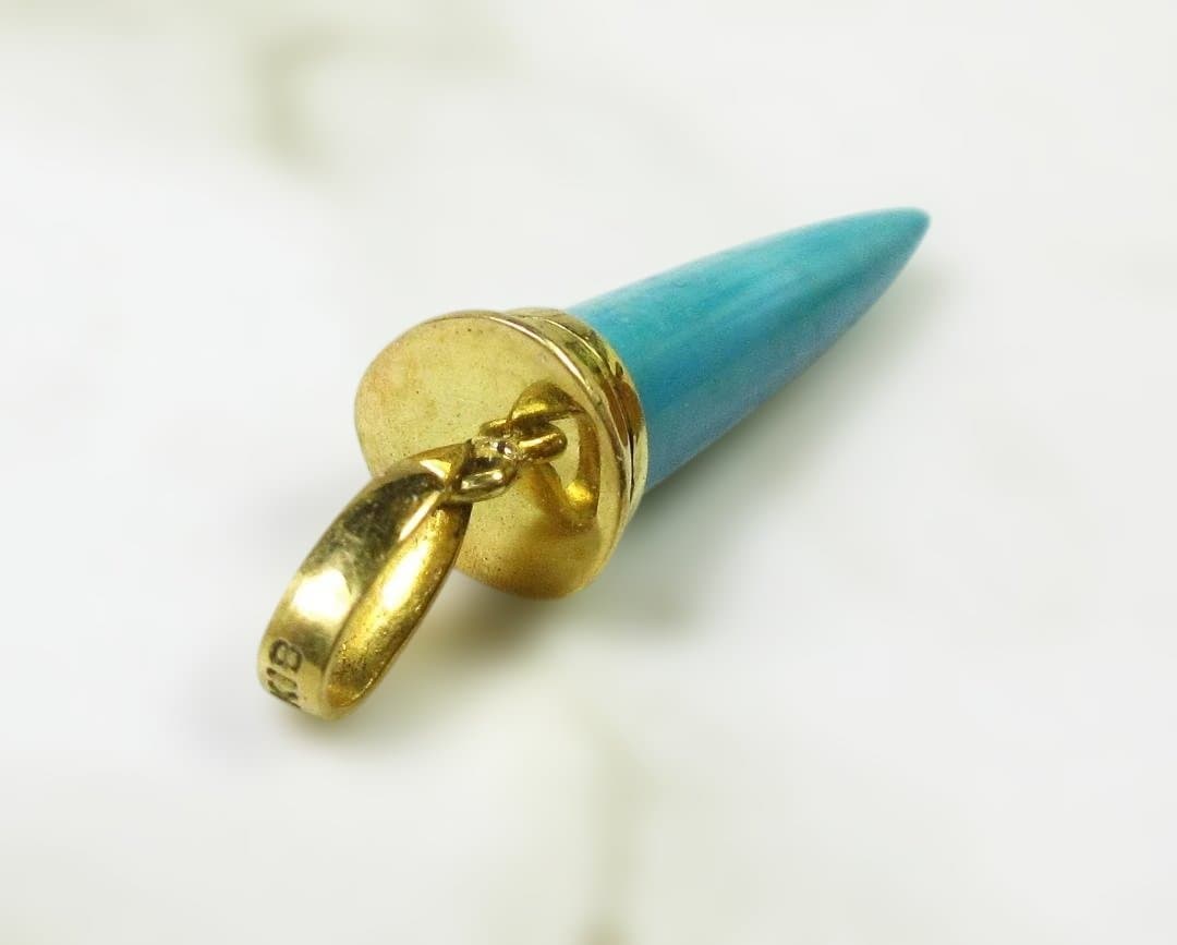 トルコ石　「ターコイズ」　　　K18 ペンダントトップ