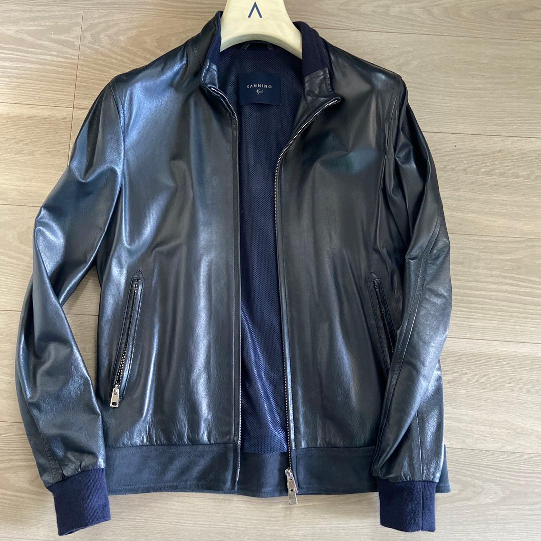 【美品】SANNINO レザーブルゾン