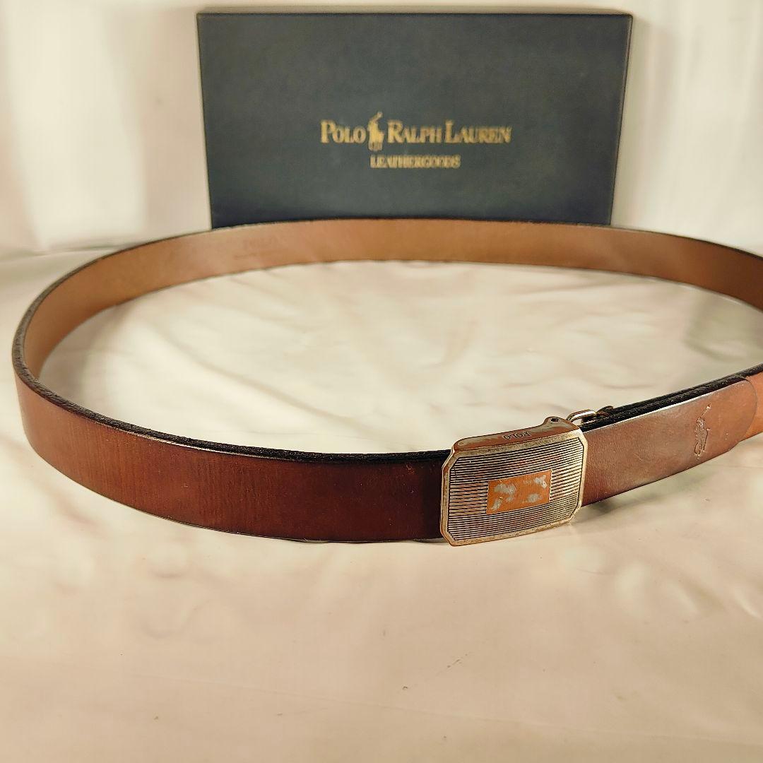 【ヴィンテージ】PRL RALPH LAUREN　高級厚本革ドレスベルト　正規品
