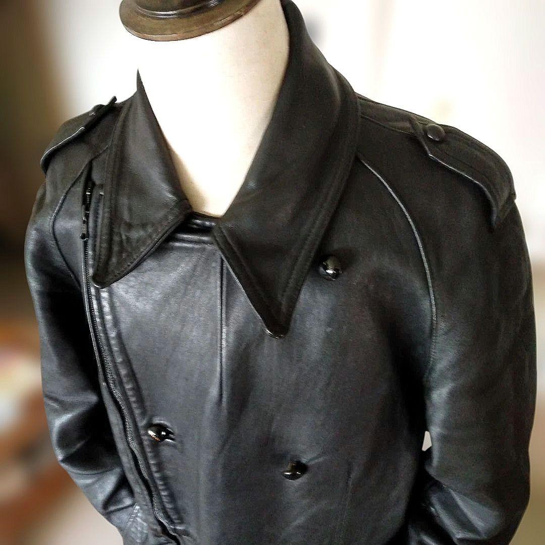 90s Vintage フランス軍 モーターサイクルジャケット レザージャケット