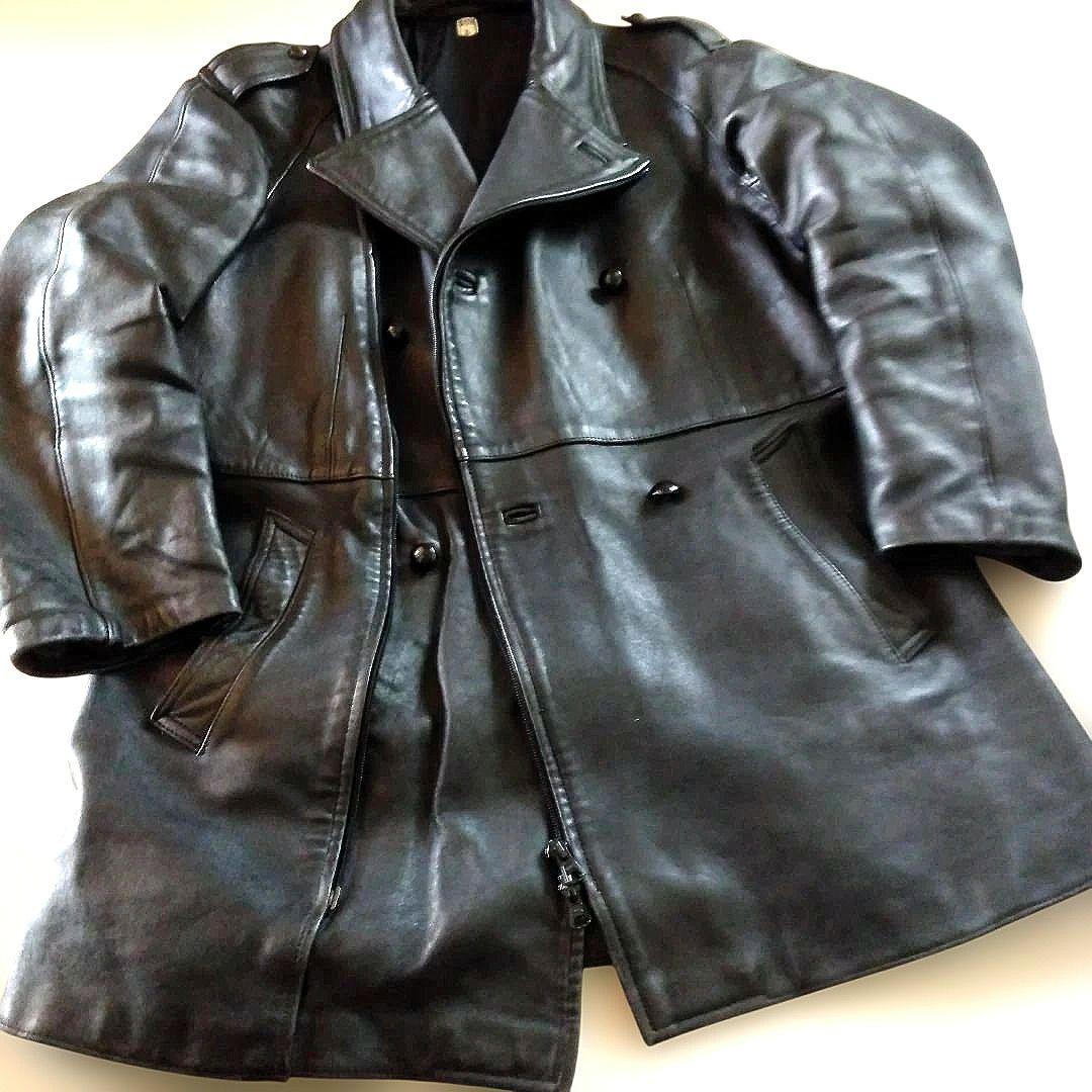 90s Vintage フランス軍 モーターサイクルジャケット レザージャケット
